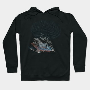 Tropical Fish Diving in Ocean Abstract Art Hoodie